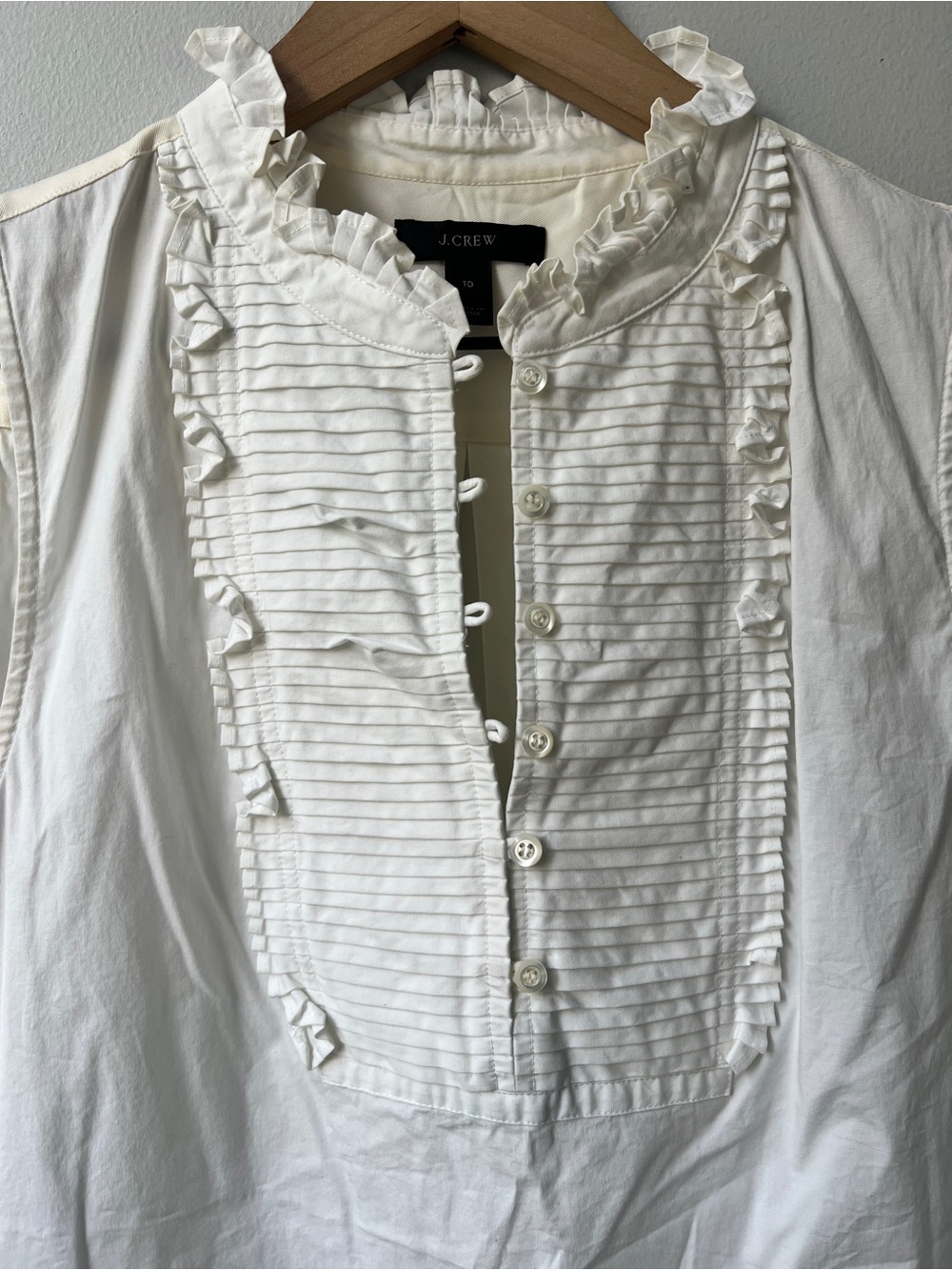 J. Crew Sleeveless pleated bib top 10 - Picture 2 of 6